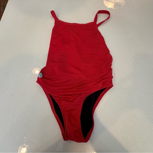 Waterman Other - Watermen Youth Medium Red One-Piece Swimsuit Lifeguard